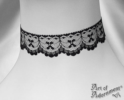 Custom Size Black Scallop Lace Choker Necklace – Art of Adornment