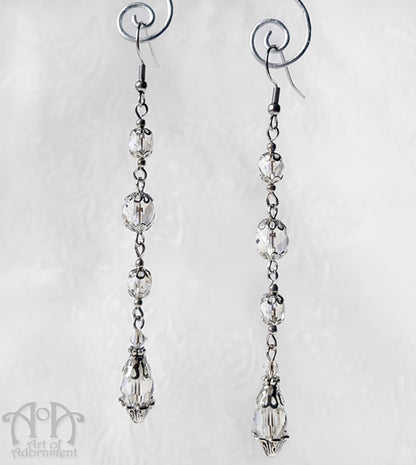 Argenta Femme Fatale Long Crystal 1920s Flapper Earrings