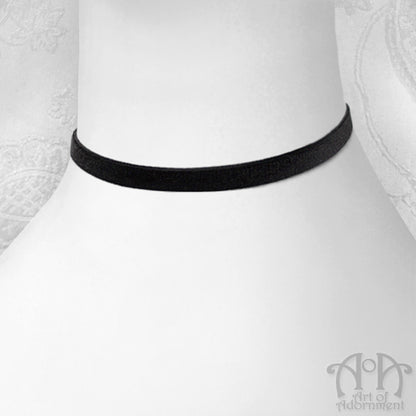 Custom Size 10mm Plain Black Velvet Ribbon Choker Necklace