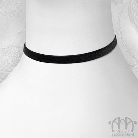 Custom Size 10mm Plain Black Velvet Ribbon Choker Necklace