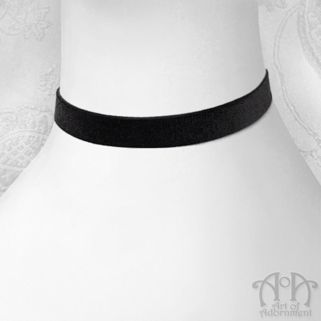 Custom Size 16mm Plain Black Velvet Ribbon Choker Necklace