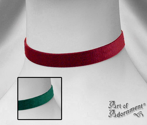 Custom Size 16mm Plain Colour Velvet Choker Necklace