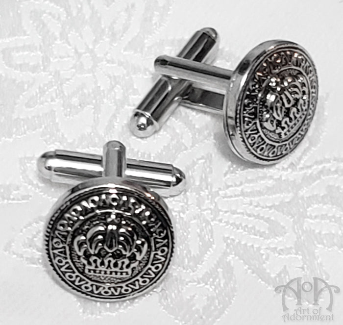 Argenta Victorian Royal Crown Cufflinks