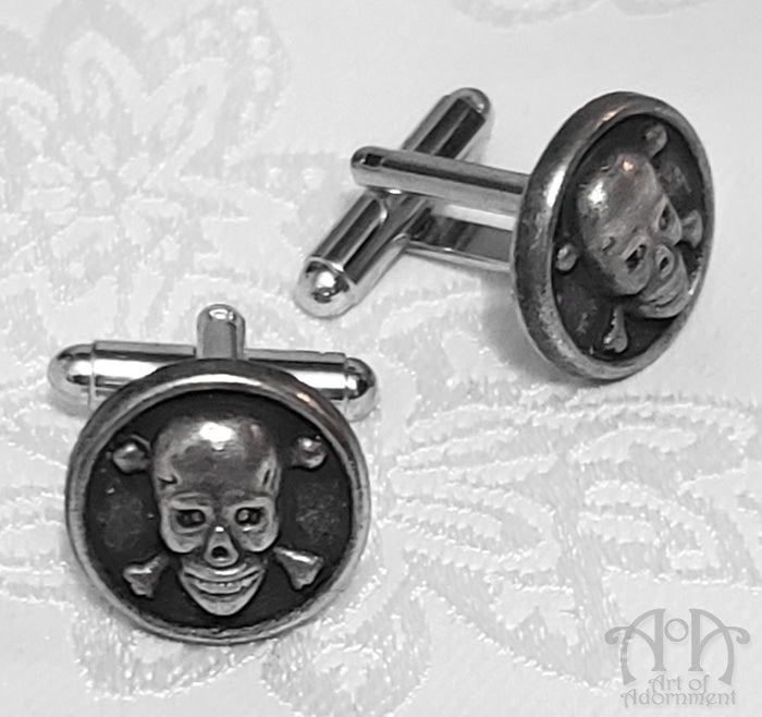 Argenta Gothic Skull & Crossbones Cufflinks