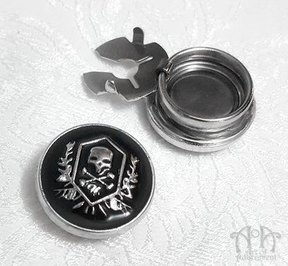 Gothic Skull & Crossbones Crest Cuff Button Covers