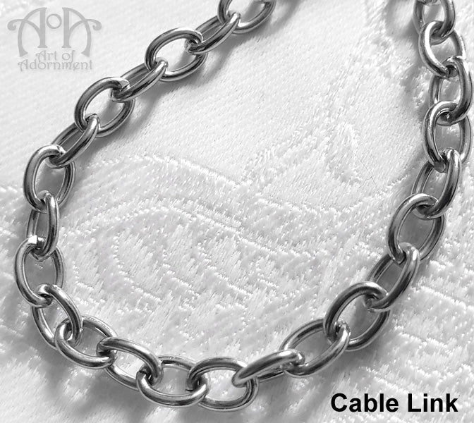 Victorian Antique Silver Tone Pocket Watch Chain