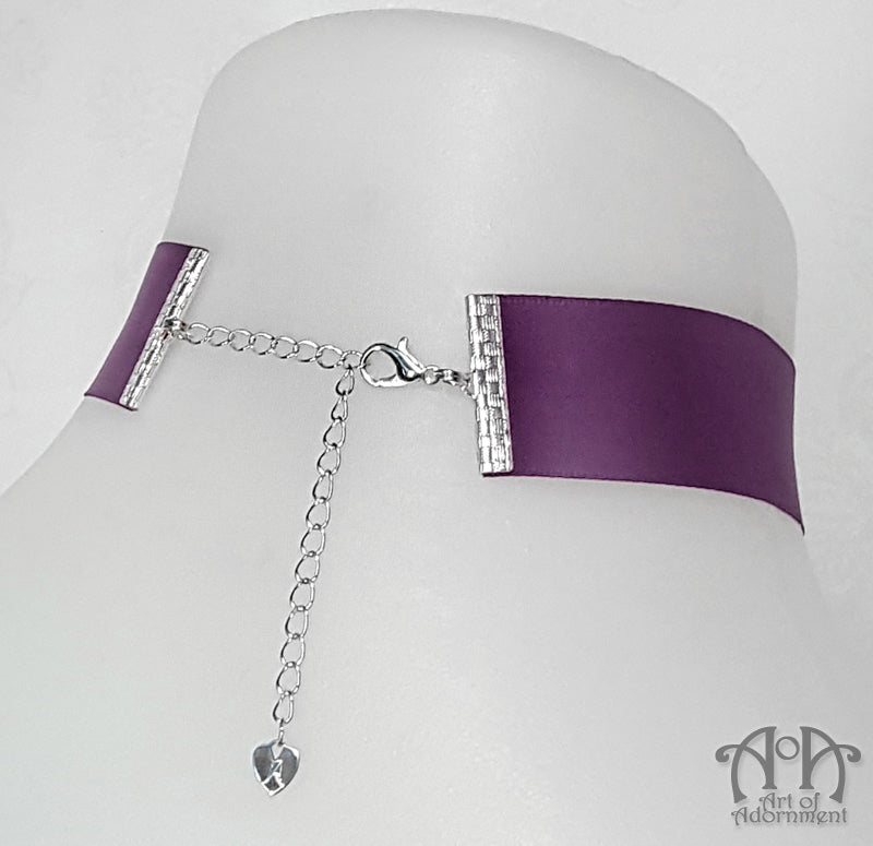 Custom Size 25mm Plain Colour Satin Choker Necklace