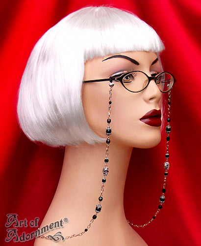 Nocturne Gothic Skull Beaded Eyeglasses Holder Chain