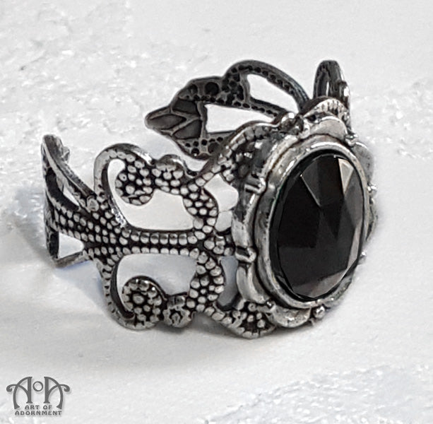 Victorian Gothic Crystal Adjustable Filigree Ring – Art of Adornment