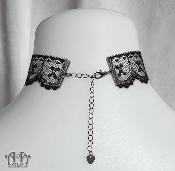 Choker necklace sale black lace